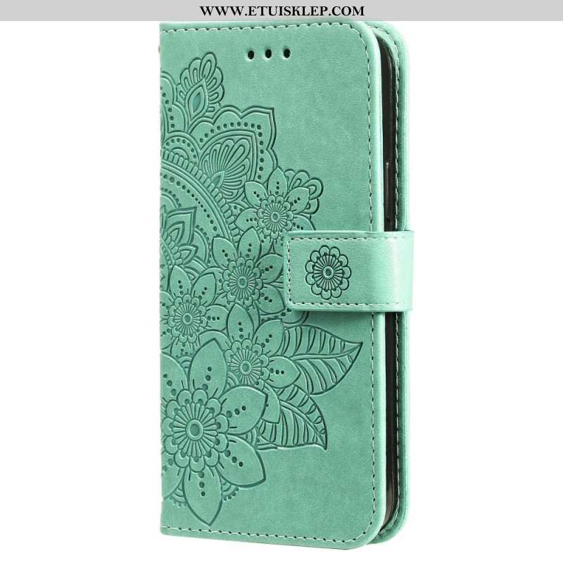 Etui Folio do Xiaomi Redmi Note 12 Pro Plus z Łańcuch Mandala Kwiatowa Na Pasku